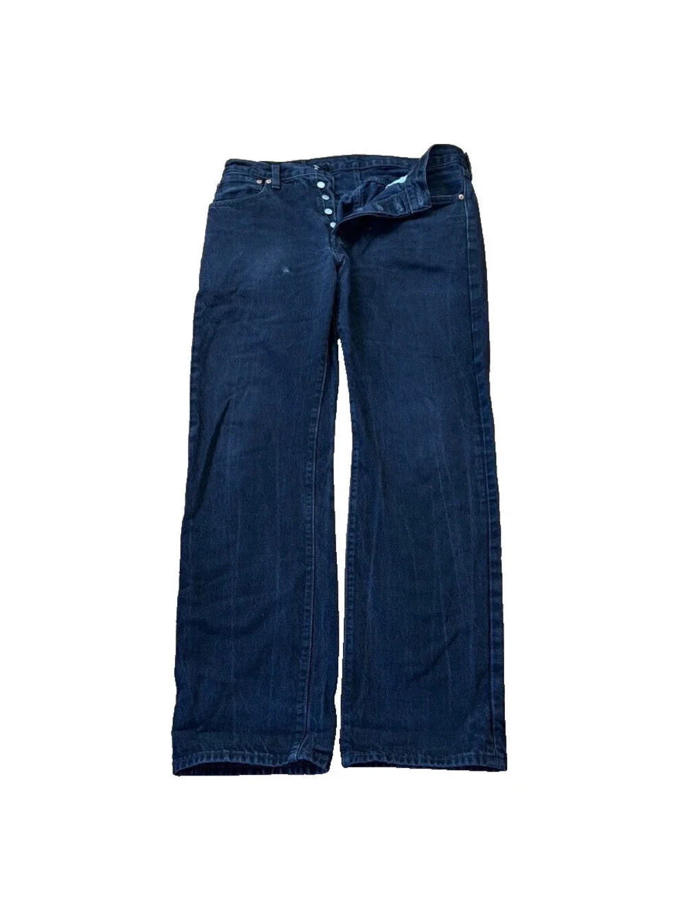 Levis 501 Black Jeans Mens 34x34 Button Fly Straight Leg Original Fit Denim